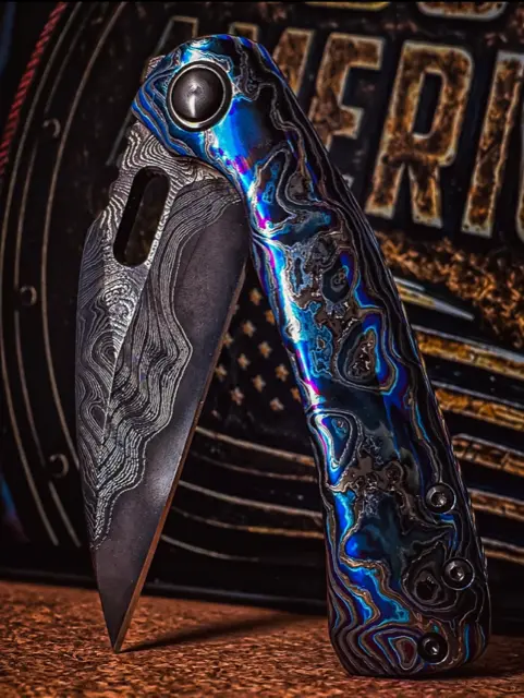 Hammered copper front flipper in hand
