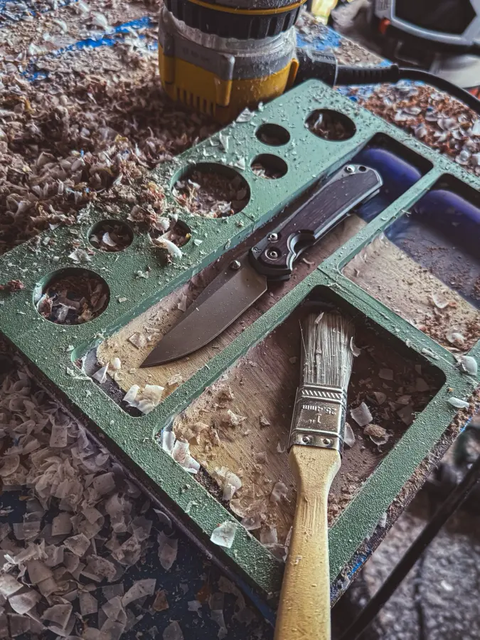 Resin and Walnut trays