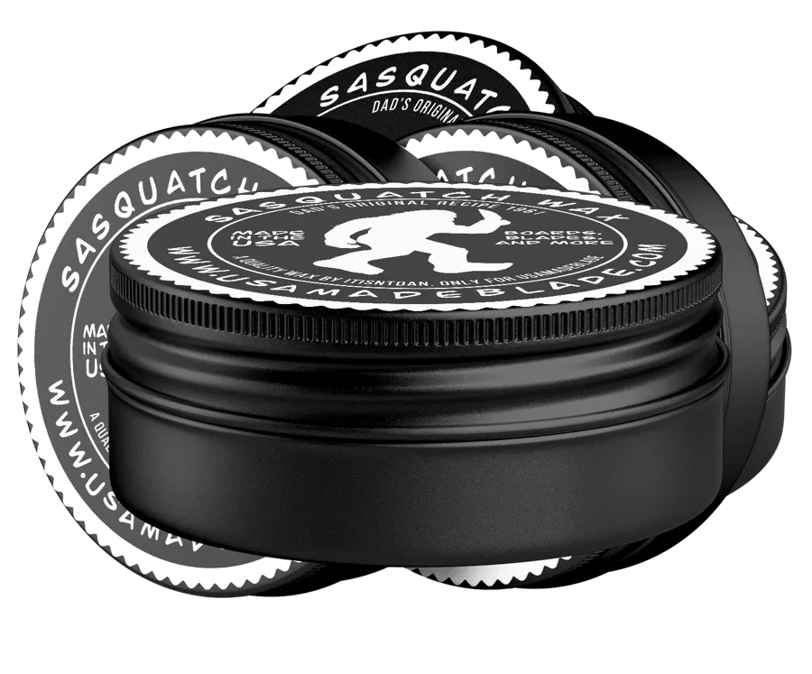 Stack of black Sasquatch Wax tins